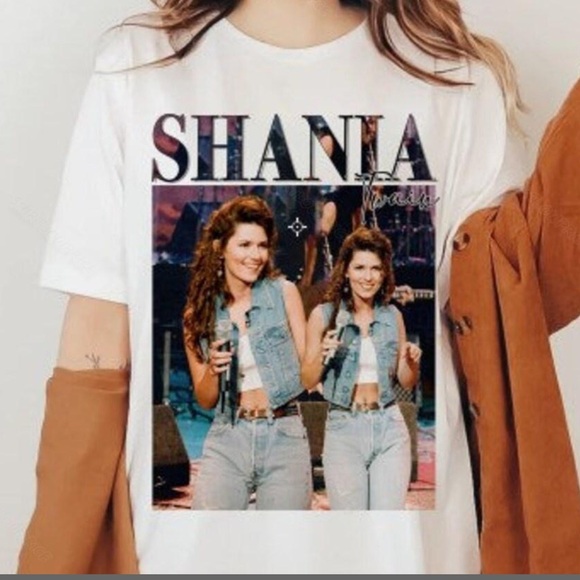 Shania Twain Unisex White‎ T-shirt Size Large - Picture 1 of 4